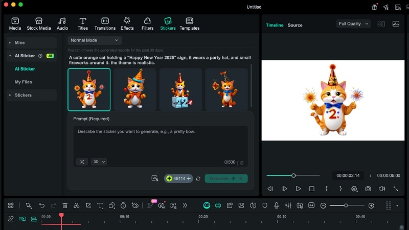 download the cat new year sticker