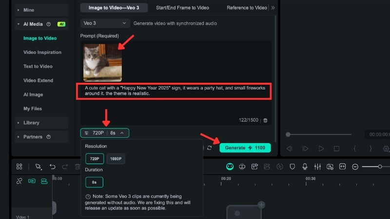 upload a cat image and insert prompts