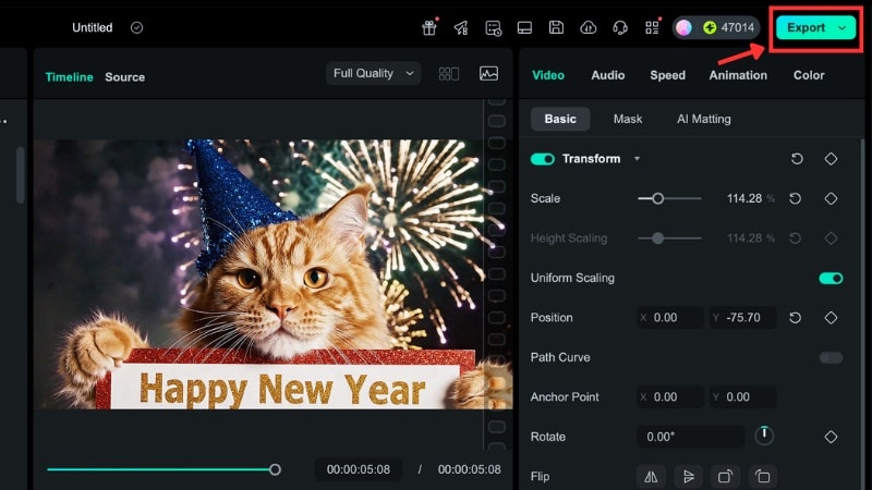 export the cat new year result