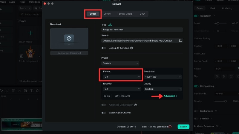 select between gif or mp4