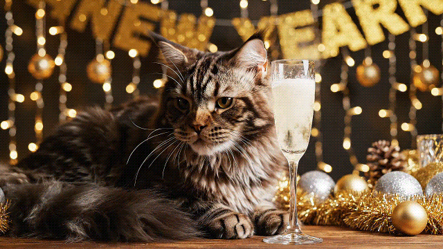 happy new year with cats images