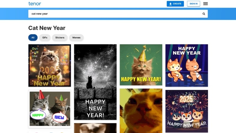 tenor happy new year cat gif