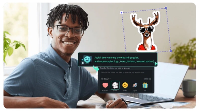 how to use filmora ai sticker