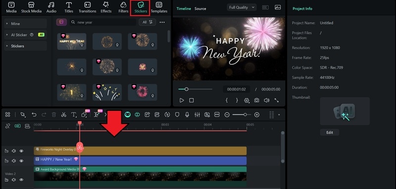 add new year stickers
