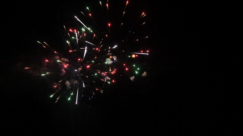 neon new year gif with glowing ornaments