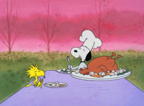snoopy cute thanksgiving gif