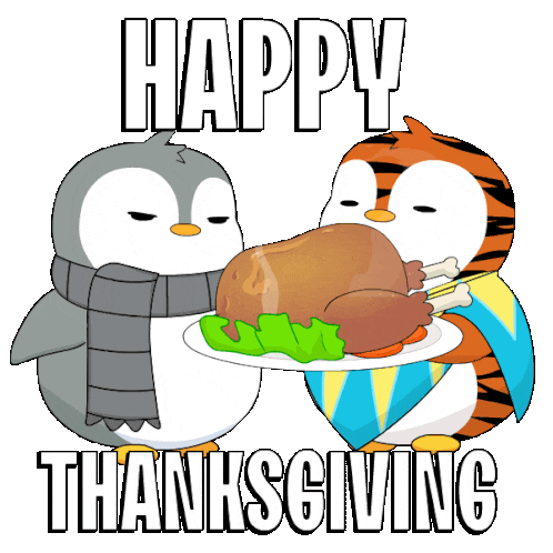 cute penguin happy thanksgiving gif