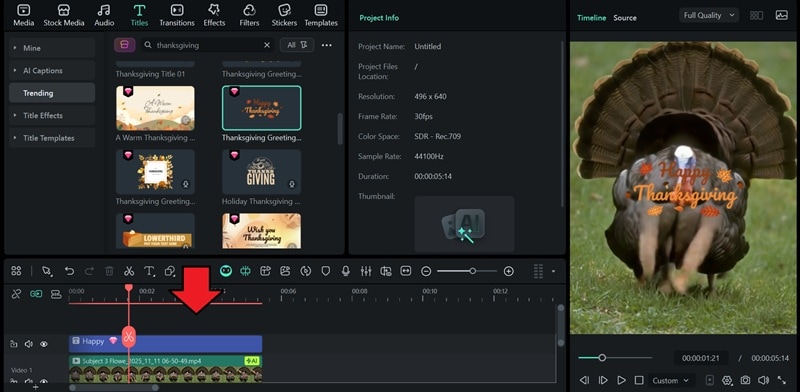 add caption to thanksgiving gif
