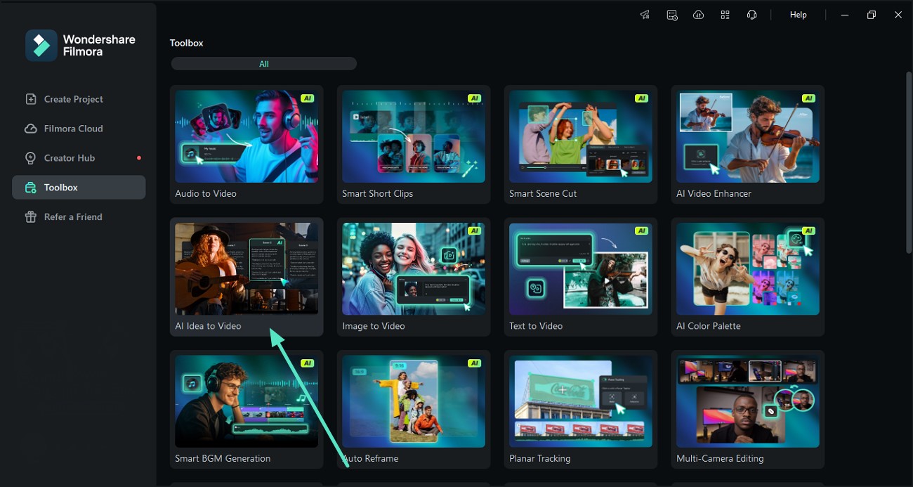 choose filmora idea to video