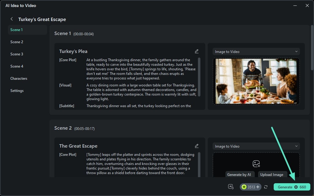 review script generate video