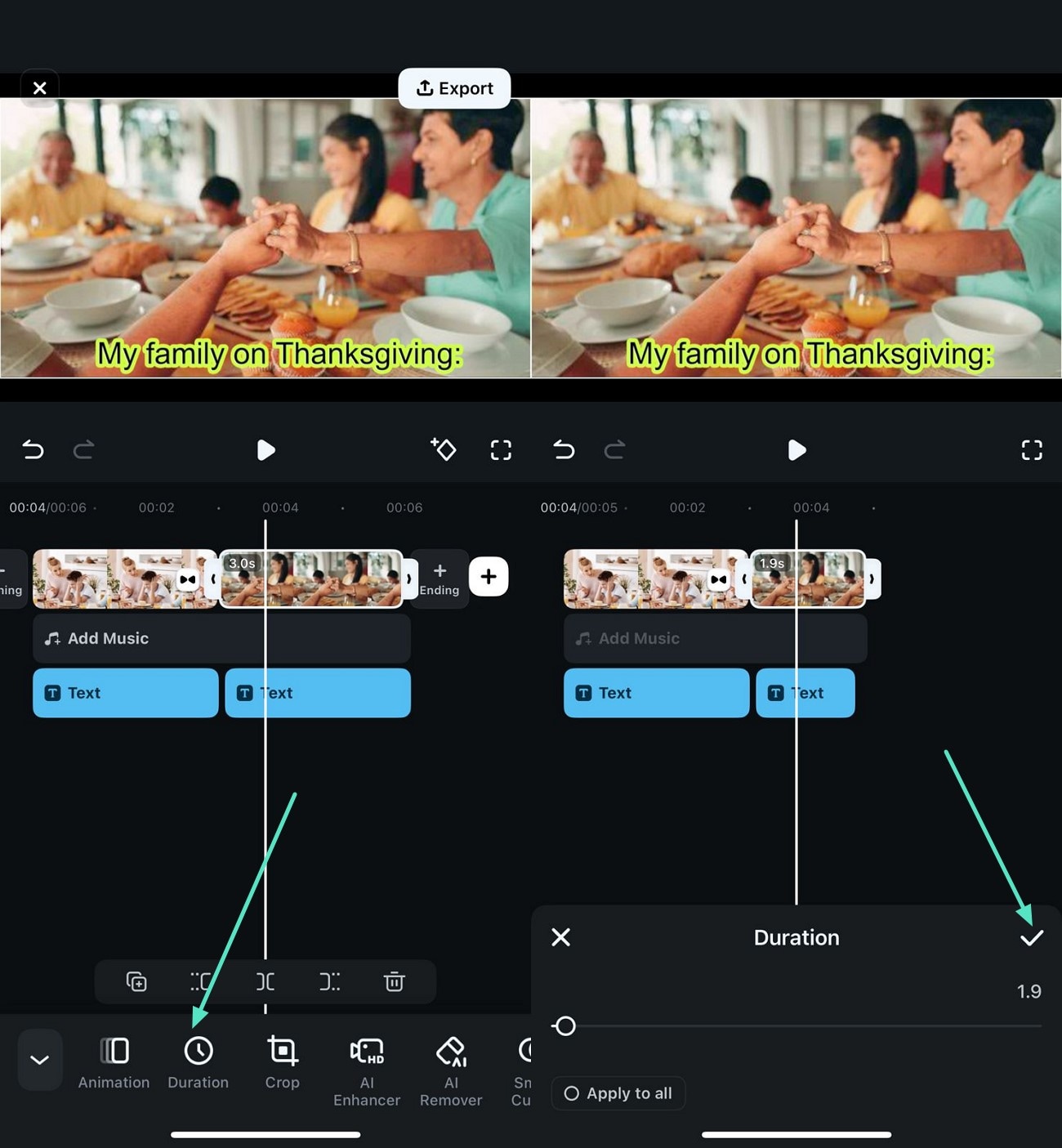 adjust video meme duration