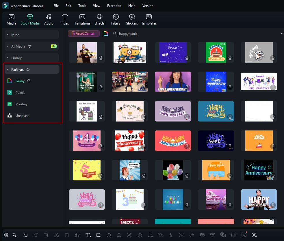 filmora partners for work anniversary gif
