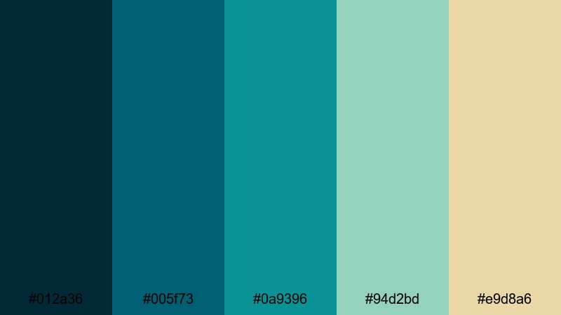 harbor dusk horizon blue emerald color palette with hex codes