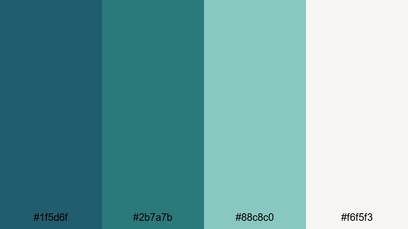 harbor mist drift blue coral color palette with hex codes