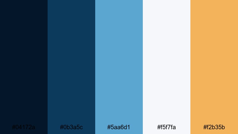 harbor twilight blues nautical color palette with hex codes