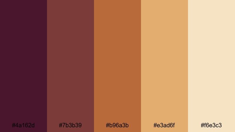 harvest barrel charm vineyard color palette with hex codes