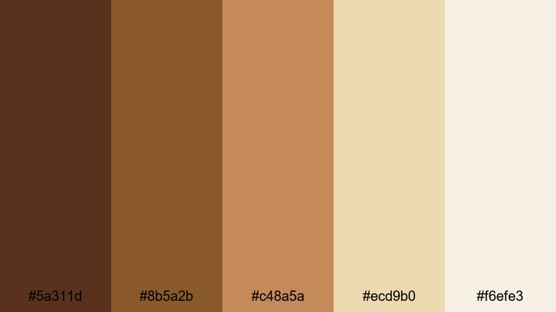 harvest coffee break chestnut color palette with hex codes