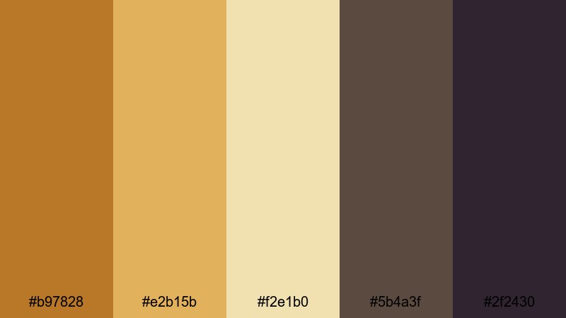 harvest fields at dusk ochre color palette with hex codes