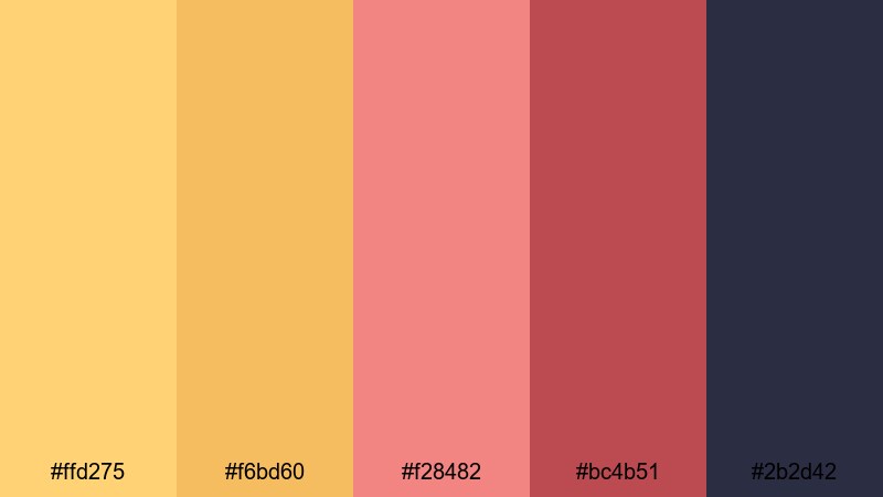 harvest lens flare yellow red color palette with hex codes