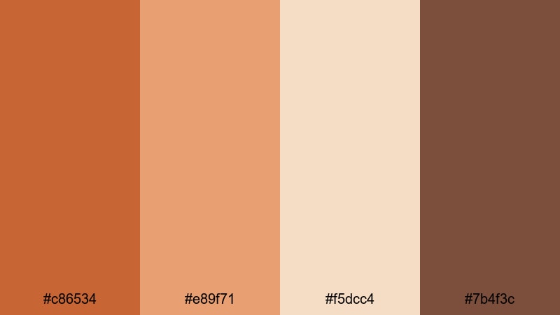 harvest loft warmth rust orange color palette with hex codes