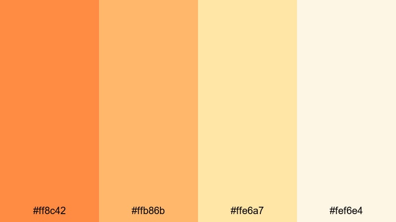 harvest morning light red orange color palette with hex codes
