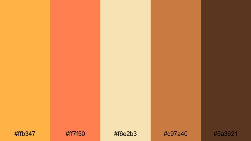 harvest oven glow food color palette with hex codes