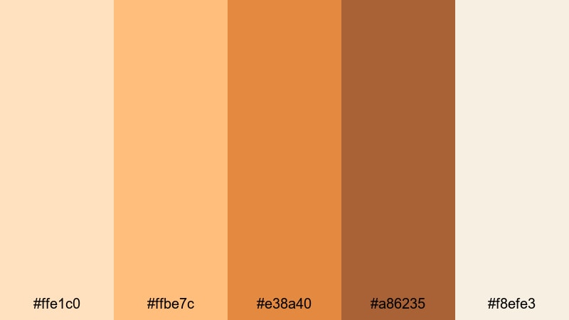 harvest porch glow light apricot color palette with hex codes