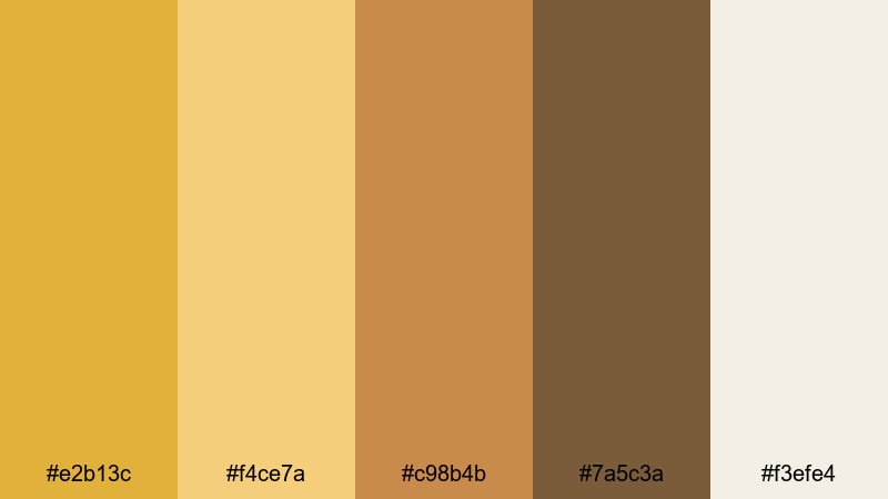harvest storyboard gold yellow color palette with hex codes