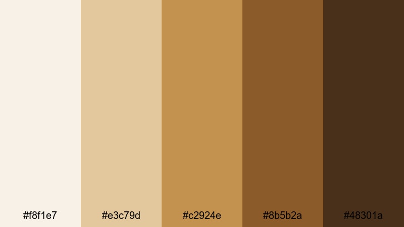 harvest trail journey golden brown color palette with hex codes