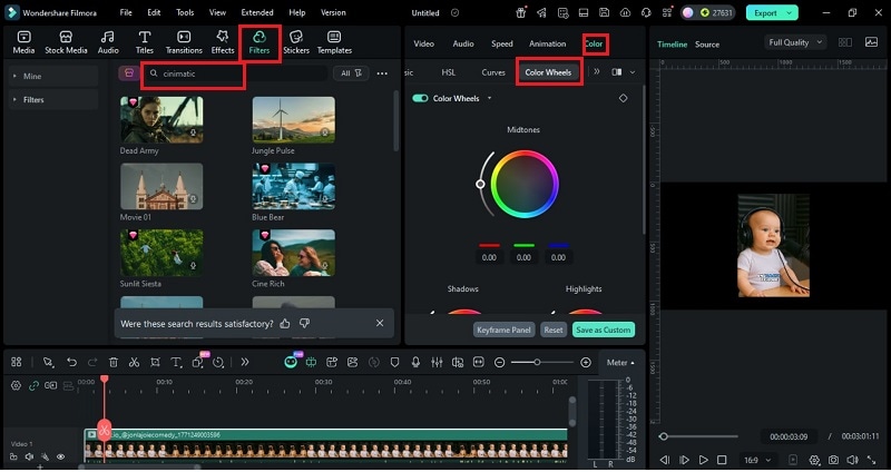 apply effects and adjust color 