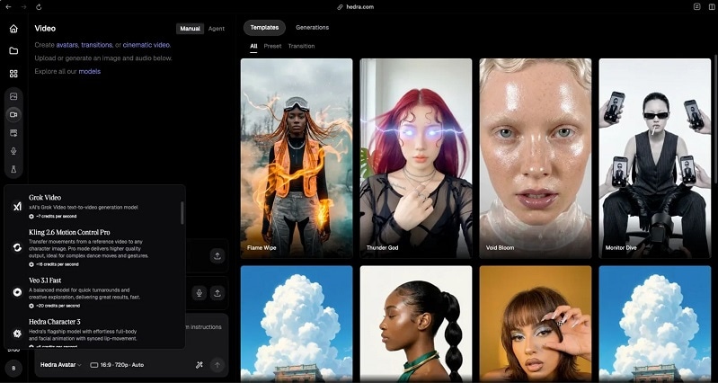 hedra ai free plan credits