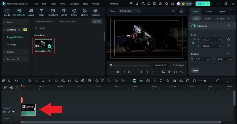 drag your video to timeline