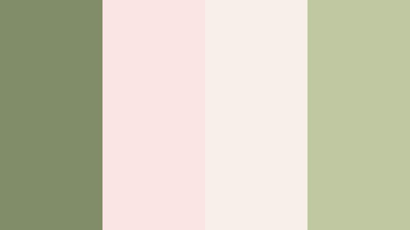 herbal blush afternoon olive mist color palette with hex codes
