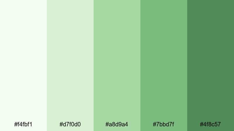 herbal kitchen light light green color palette with hex codes