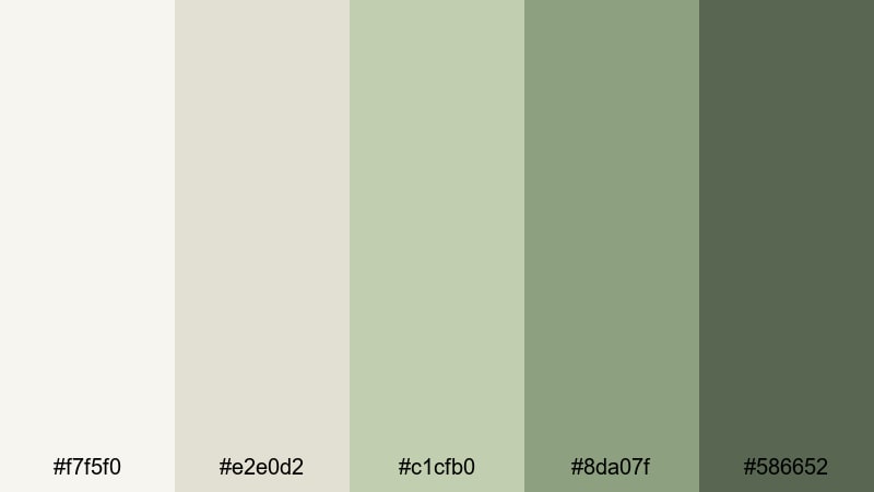 herbal steam sanctuary zen color palette with hex codes