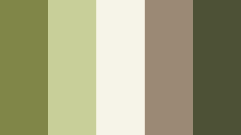 herbal studio calm mossy olive color palette with hex codes