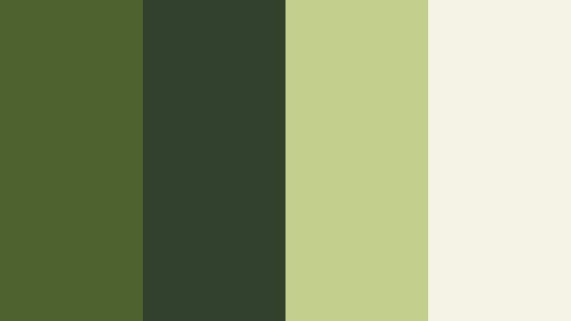 herbal studio workspace dark moss green color palette with hex codes