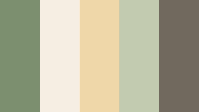 herbal tea daydream soft moss green color palette with hex codes
