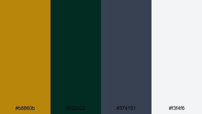heritage crest classic gold dark green color palette with hex codes