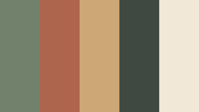 heritage greenhouse sage green and clay interior design color color palette with hex codes