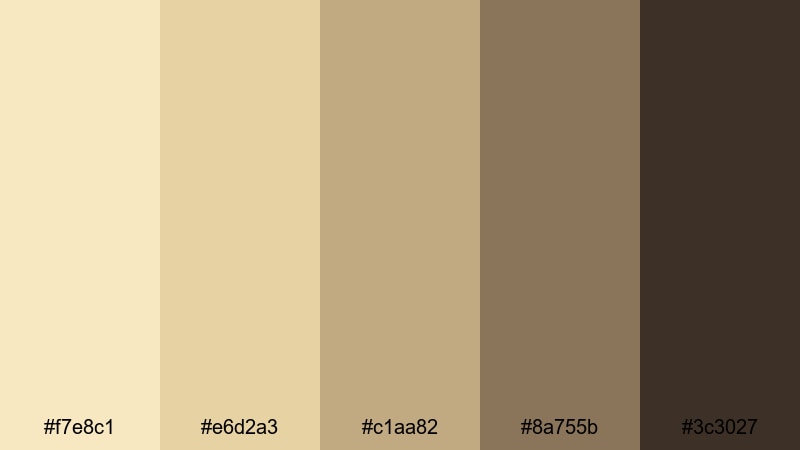 heritage storybook edge pale gold color palette with hex codes