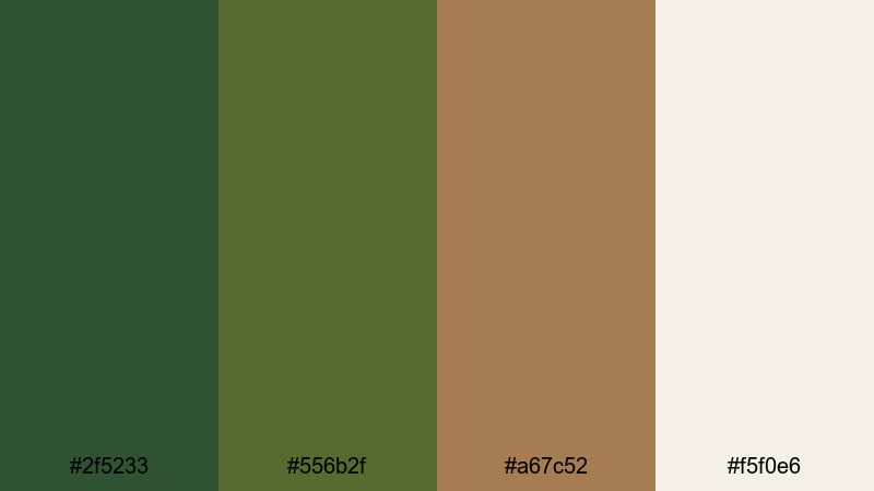 heritage study greens hunter green color palette with hex codes