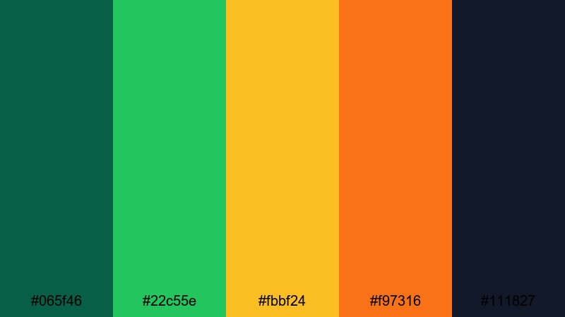 hero fantasy quest emerald green color palette with hex codes