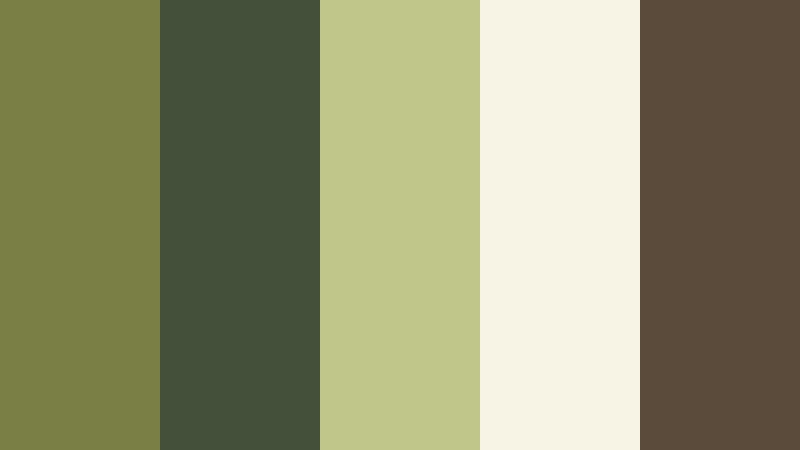 hidden grove stories mossy olive color palette with hex codes