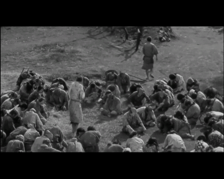 top angle shot example seven samurai