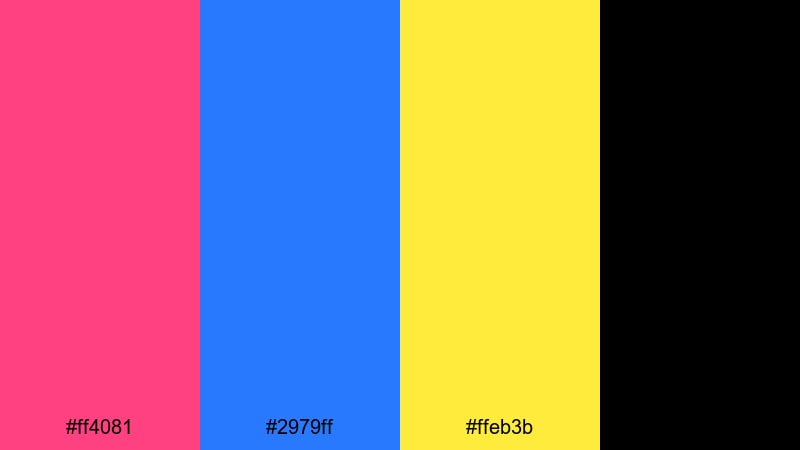high contrast street pop pop art color palette with hex codes