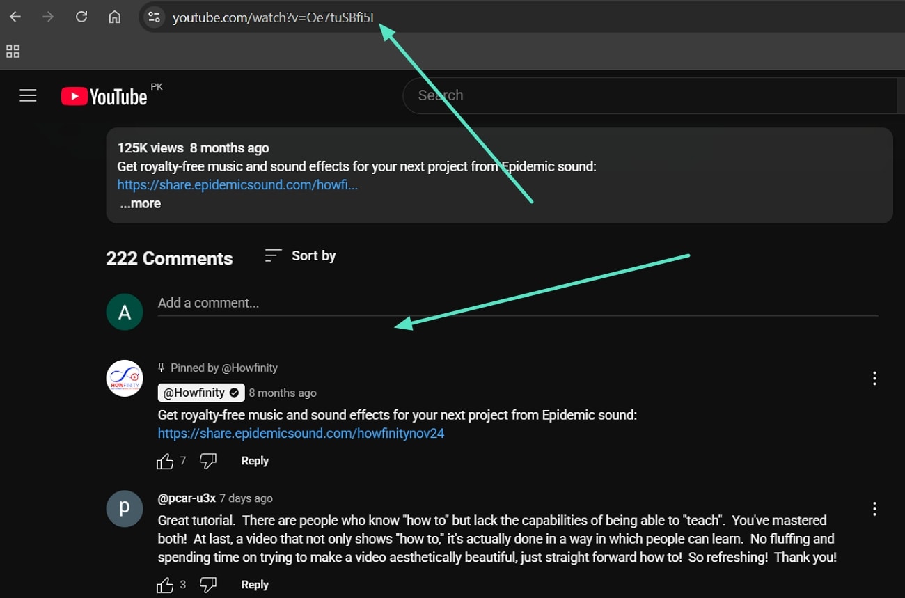 remove extra link remove highlighted comment