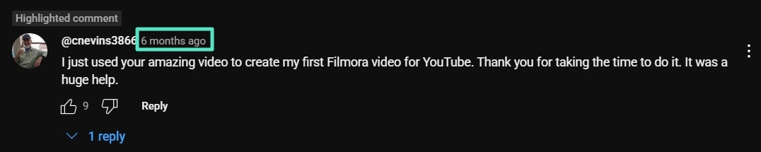 créer un commentaire en surbrillance sur YouTube