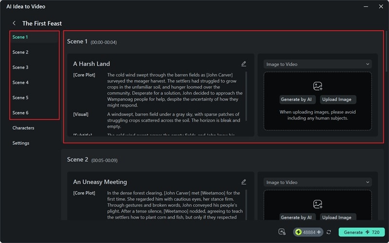 customize scenes for origin of thanksgiving video