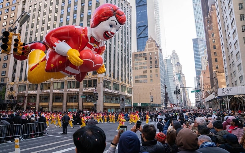 celebrating thanksgiving with joining parade